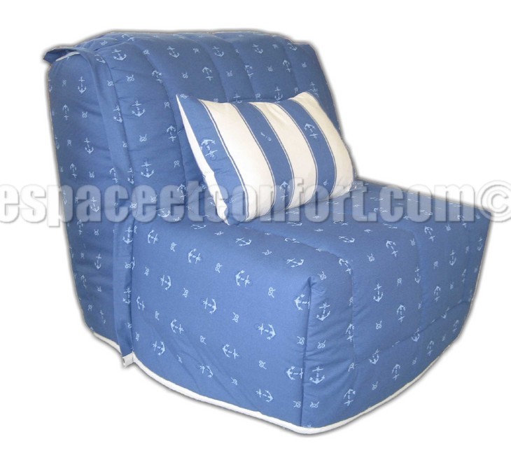bz couchage 80, bz 1 place qualité, bz motif marin, bz bord de mer, canapé-lit 1 place