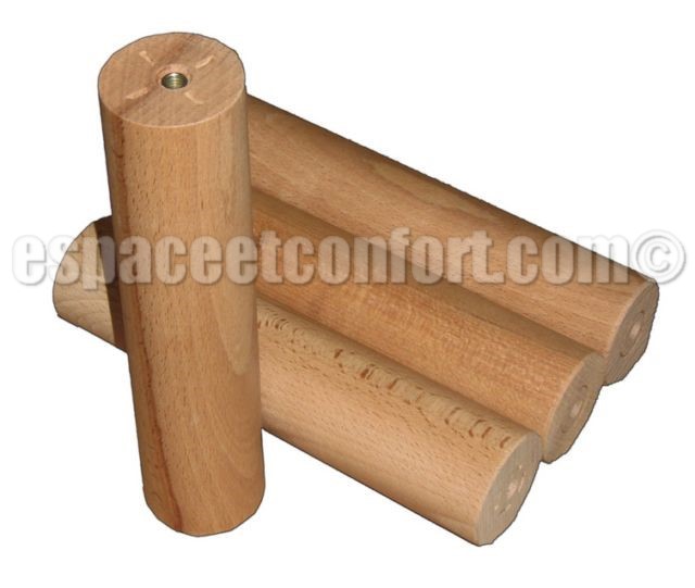 pieds de sommier avec insert, pieds de sommier bois avec insert de 8 mm