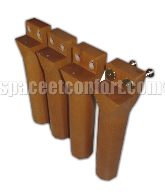 pieds de sommier caribou, pieds pour sommier cadre métal, pieds bois pour cadre métal