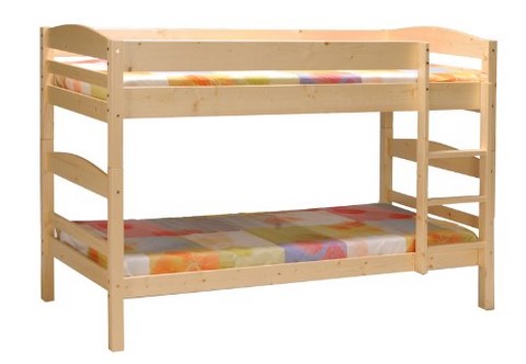 lit superposé en couchage 90x190cm, lit superposé en sapin massif