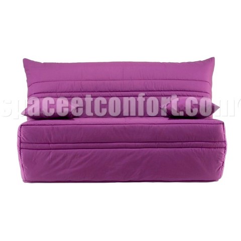 Pack de rhabillage pour banquette BZ en 140 cm Tissu violet housse bz 140, housse de rhabillage BZ, housse BZ tissu prune, HOUSSE tissu uni violet, housse bz tissu