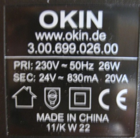 transfo okin 24V 830 MA