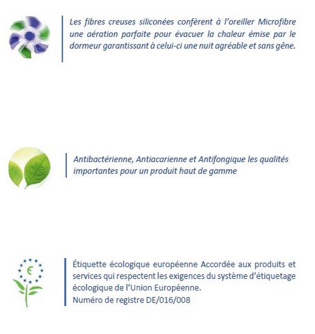 Oreiller carré 60x60 cm microfibre