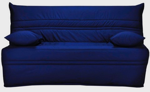 housse de banquette bz bleue uni, housse bz bleu