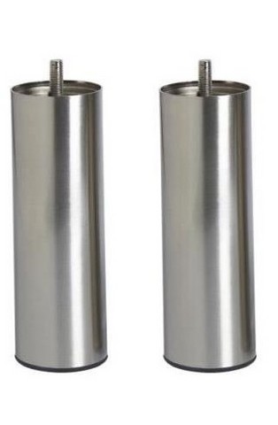 pieds de lit en alu, pieds de sommier métal brillant, pieds de lit métal design