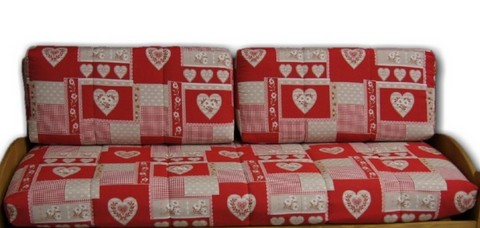 habillage de banquette tissu montagne, habillage de lit gigogne motif montagne, housse pour lit gigogne,  housse lit gigogne montagne, housse de banquette style montagne