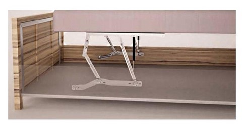 Paire de mécanismes de lit coffre relevable assistés par vérins à air comprimé 