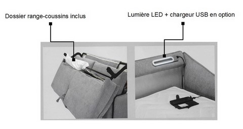 Canapé lit rapido avec range coussins