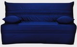 housse de banquette bz bleue uni, housse bz bleu